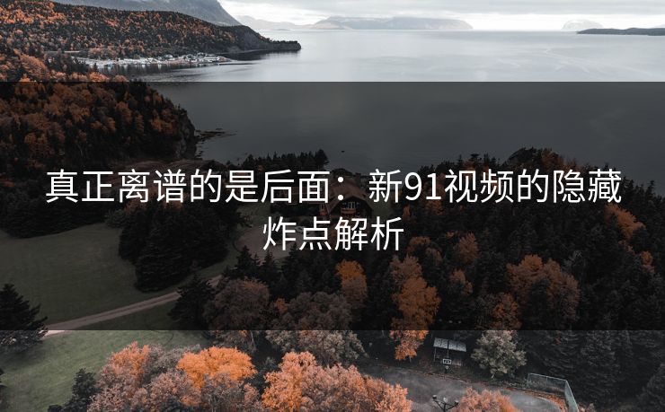 真正离谱的是后面:新91视频的隐藏炸点解析